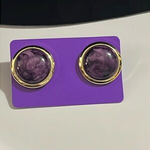 Cute lightweight, purple, and gold earrings